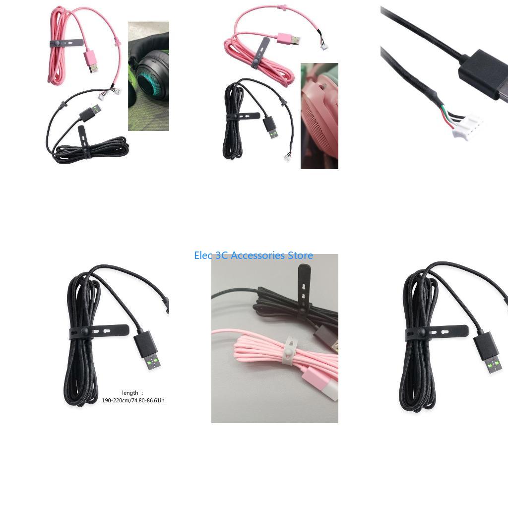 Gaming Headset Rgb - Linha substituição USB durável PVC Y51A